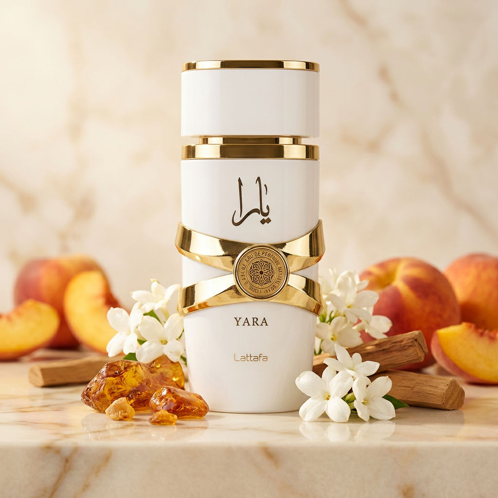 Perfume Lattafa Yara Moi con jazmín, durazno, ámbar y sándalo